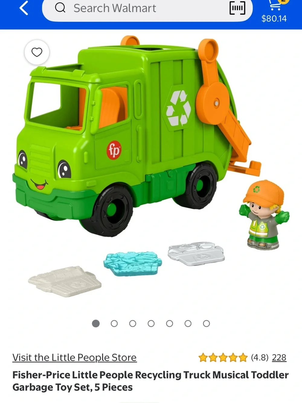OFFERS OPEN! Fisher-Price Little People Recycling Truck- WORKS LIKE NEW